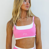 Fancy FitFlow Double Layered Athletic Bra - Daiquiri