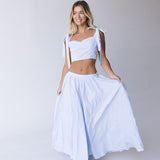 Maris Top and Midi Skirt Set - Lt Blue