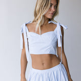 Maris Top and Midi Skirt Set - Lt Blue