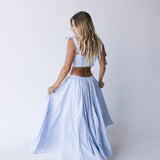 Maris Top and Midi Skirt Set - Lt Blue