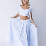 Maris Top and Midi Skirt Set - Lt Blue