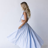 Maris Top and Midi Skirt Set - Lt Blue