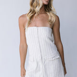 Mindi Striped Mini Dress - Natural Black