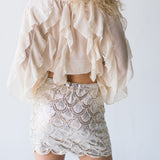 Mallory Sequin Mini Skirt - Silver