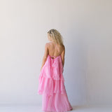 Arabella Floral Ruffle Maxi Dress - Pink
