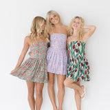 Victoria Balloon Mini Dress - Green/Red