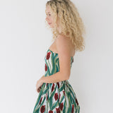 Victoria Balloon Mini Dress - Green/Red