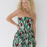 Victoria Balloon Mini Dress - Green/Red