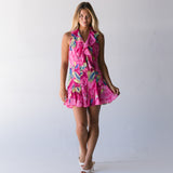 Reyna Ruffle Dress - Fuchsia