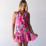 Reyna Ruffle Dress - Fuchsia