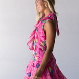 Reyna Ruffle Dress - Fuchsia