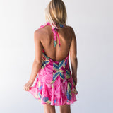 Reyna Ruffle Dress - Fuchsia