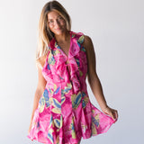 Reyna Ruffle Dress - Fuchsia