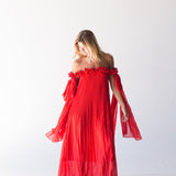 Hartley Strapless Maxi Dress - Red