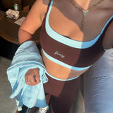 Fancy FitFlow Double Layered Athletic Bra - Glacier