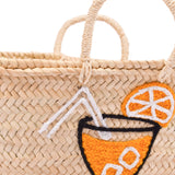 Handwoven Spritz Basket with Orange Cocktail Design