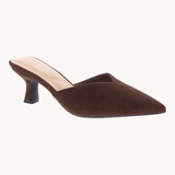 Morley Faux Suede Pointed Toe Mul Kitten Heels - Brown