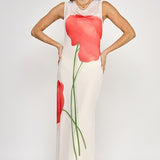 Lola Mesh Maxi Dress - Red