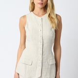 Mealony Linen Top - Melange