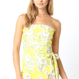 Haley Floral Romper- Yellow Pink
