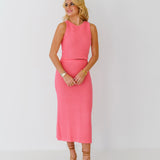Alyssa Ribbed Sweater Top-Pink