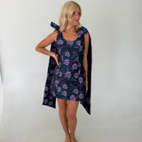 Marloe Jacquard Bow Sash Mini Dress - Navy Multi