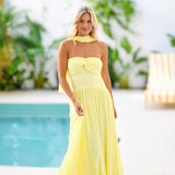 Abbi Strapless Maxi Scarf Dress - Butter Yellow