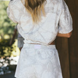 Fancy Button Shorts - White Camo (PREORDER)