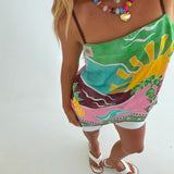 Isla Tropical  top - Green Multi