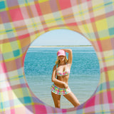 Ruffle Detail Bikini - Nantucket Plaid