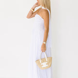 Miranda Strapless Maxi Scarf Dress - White