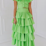 Chesney Ruffle Skirt Set - Green