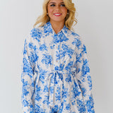 Layla Floral Romper - Off White Blue