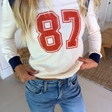 87 Varsity Long Sleeve Top - Ivory