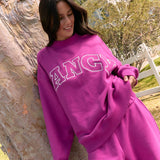 Oversized Terry Classic Mockneck - Plum