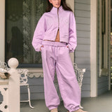 Double Zipper Classic Mockneck - Lavender