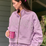 Double Zipper Classic Mockneck - Lavender