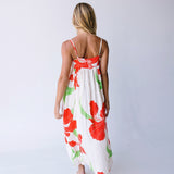 Mallory Floral Midi Dress - Natural Orange