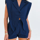 Lexi Blazer Style Romper - Navy