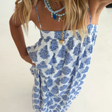 Paisley Flowy Maxi Dress - Blue