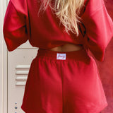 Classic Waffle Shorts - Crimson