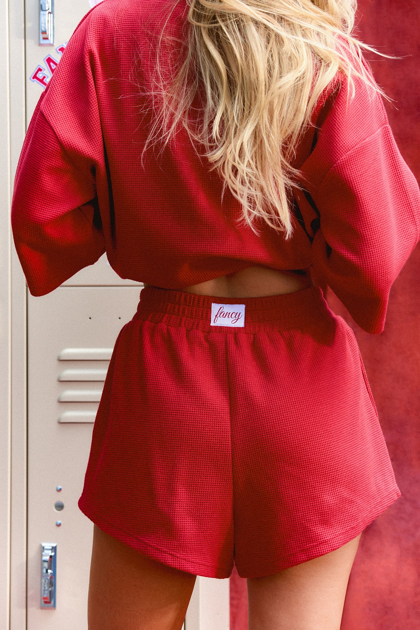 Classic Waffle Shorts - Crimson