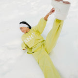 Fancy Oversized Fleece Mockneck - Alpine Lime