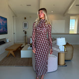 Bryony Polka Dot Midi Dress - Chocolate Polka Dot