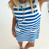 Mariah Knit Terry Mini Dress - Blue