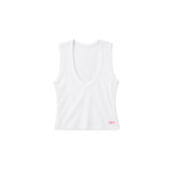 COTTON STRETCH V-NECK TANK