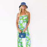 Sylvia Floral Print Pants - Green/White/Blue