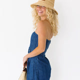 Amanda Strapless Romper - Denim