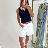 Riley Studded Tank Top - Navy