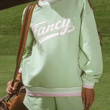 Oversized Terry Varsity Mockneck - Dewy Mint